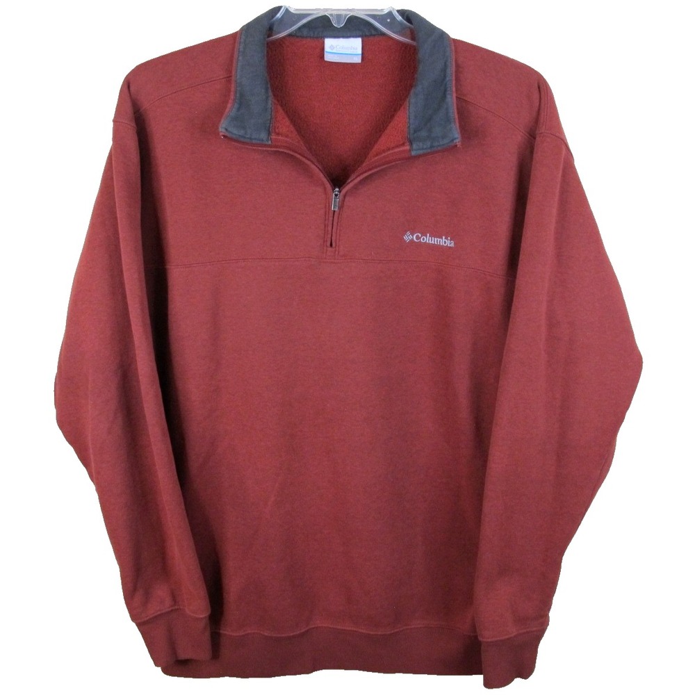 Columbia 1/4 Zip Pullover Long Sleeve Sweatshirt Men's XL Cotton Blend